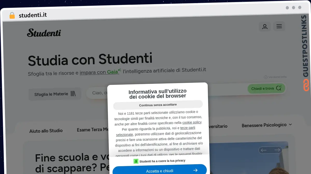 Publish Guest Post on studenti.it