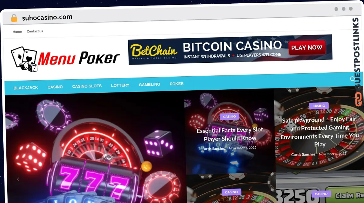 Publish Guest Post on suhocasino.com