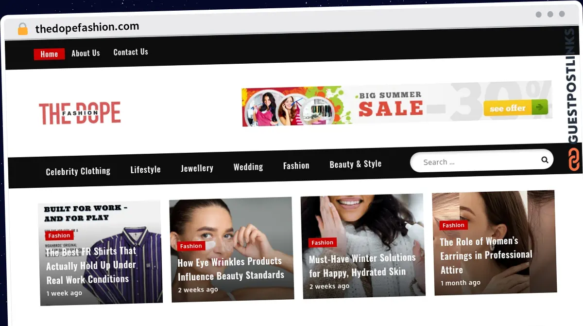 Publish Guest Post on thedopefashion.com