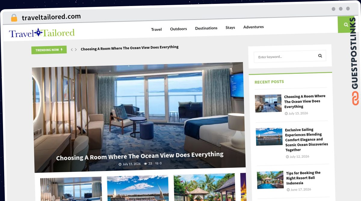 Publish Guest Post on traveltailored.com