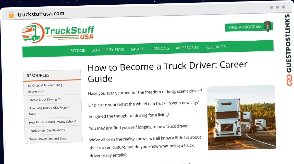 Publish Guest Post on truckstuffusa.com