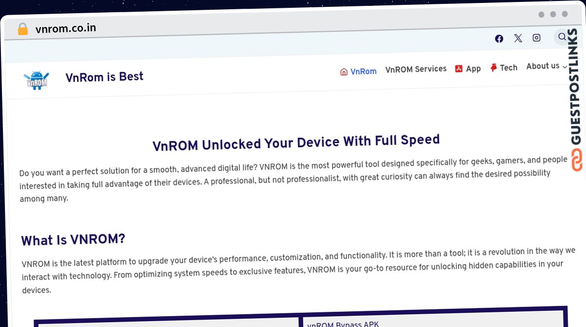 Publish Guest Post on vnrom.co.in