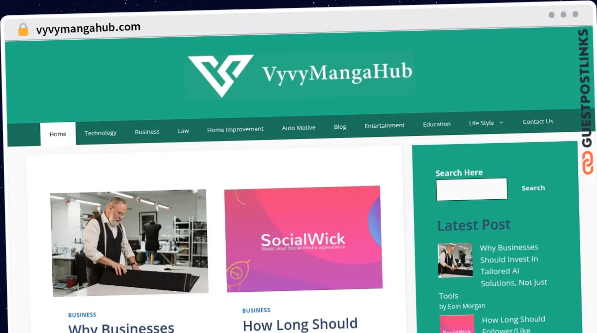 Publish Guest Post on vyvymangahub.com