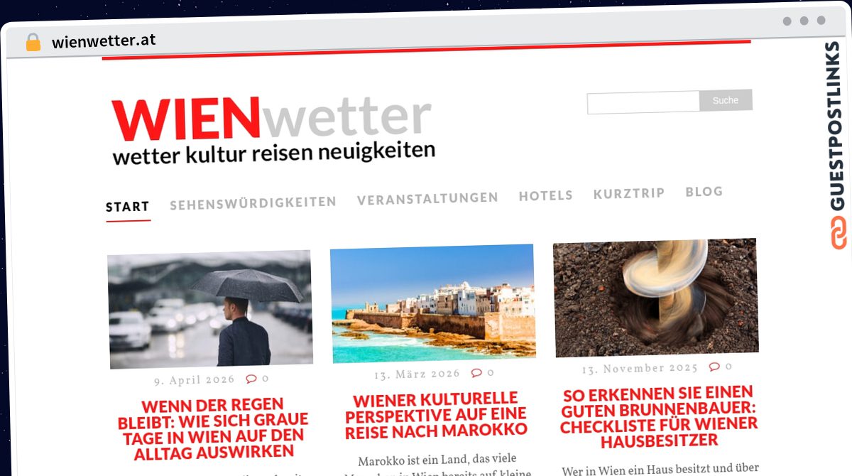 Publish Guest Post on wienwetter.at