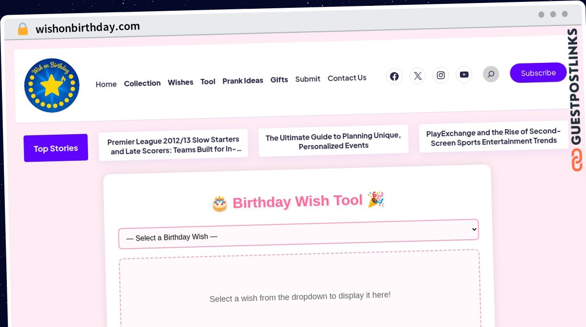 Publish Guest Post on wishonbirthday.com