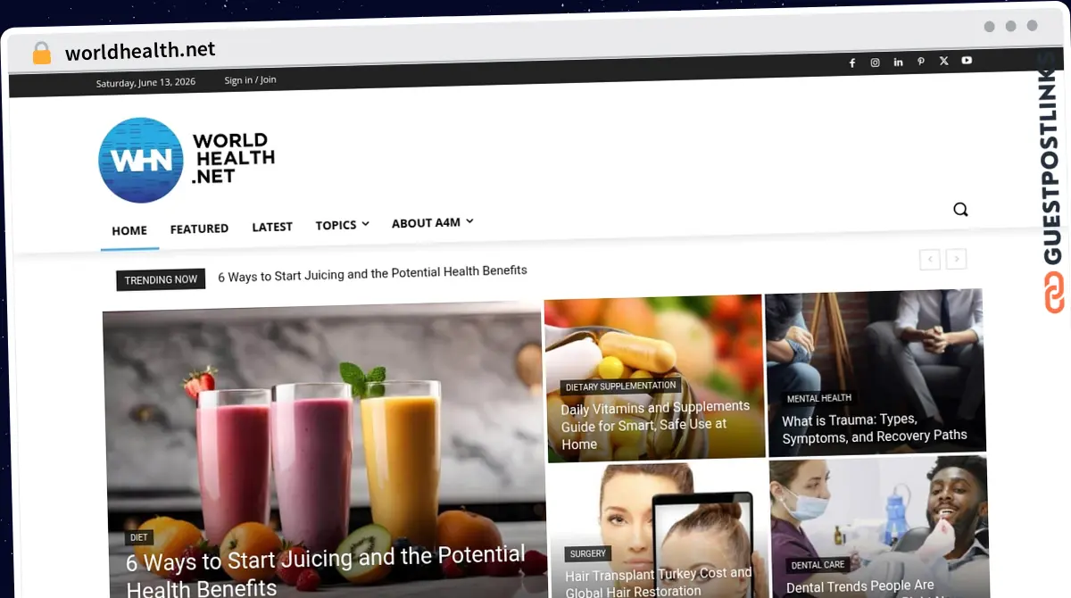 Publish Guest Post on worldhealth.net