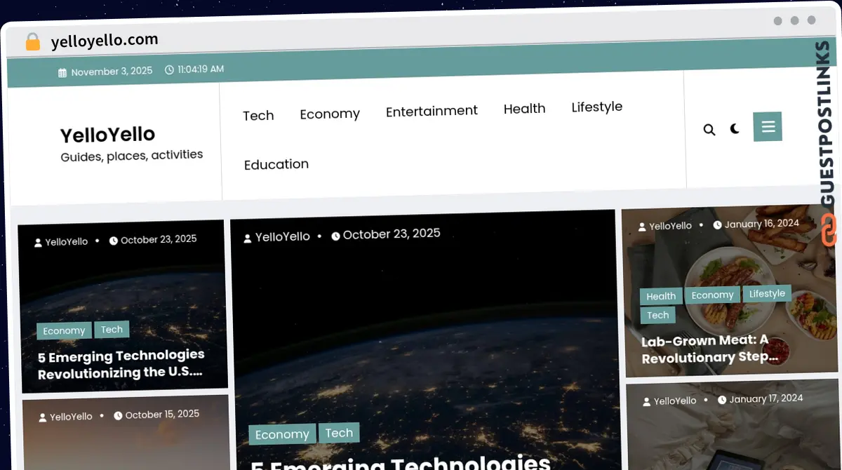 Publish Guest Post on yelloyello.com