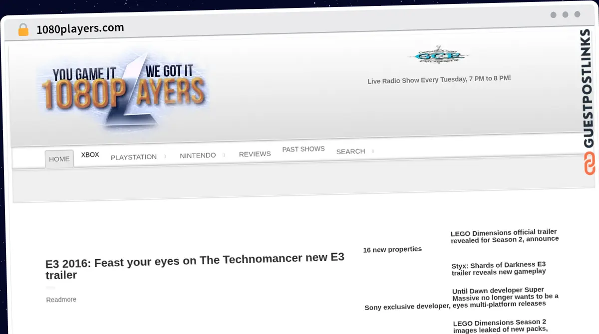 Publish Guest Post on 1080players.com