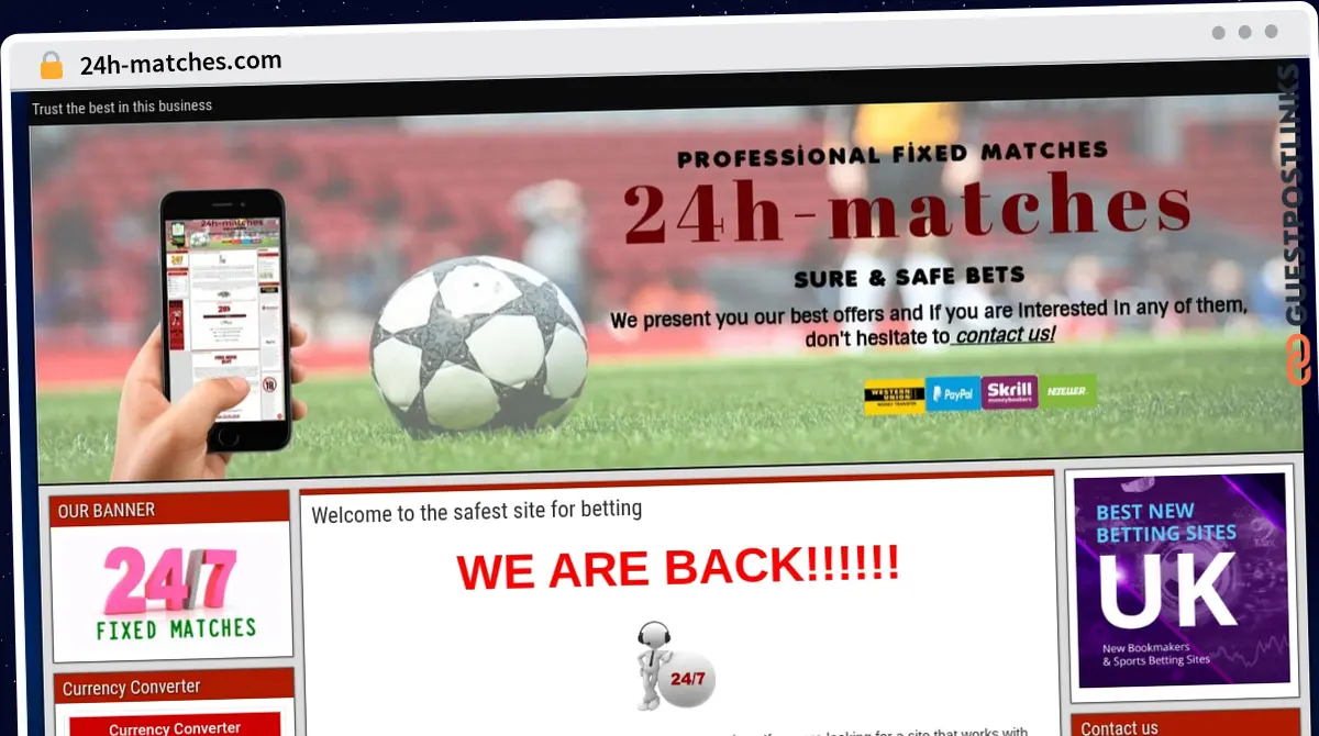 Publish Guest Post on 24h-matches.com