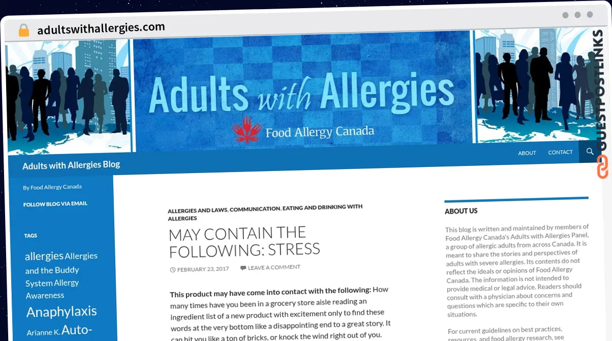 Publish Guest Post on adultswithallergies.com