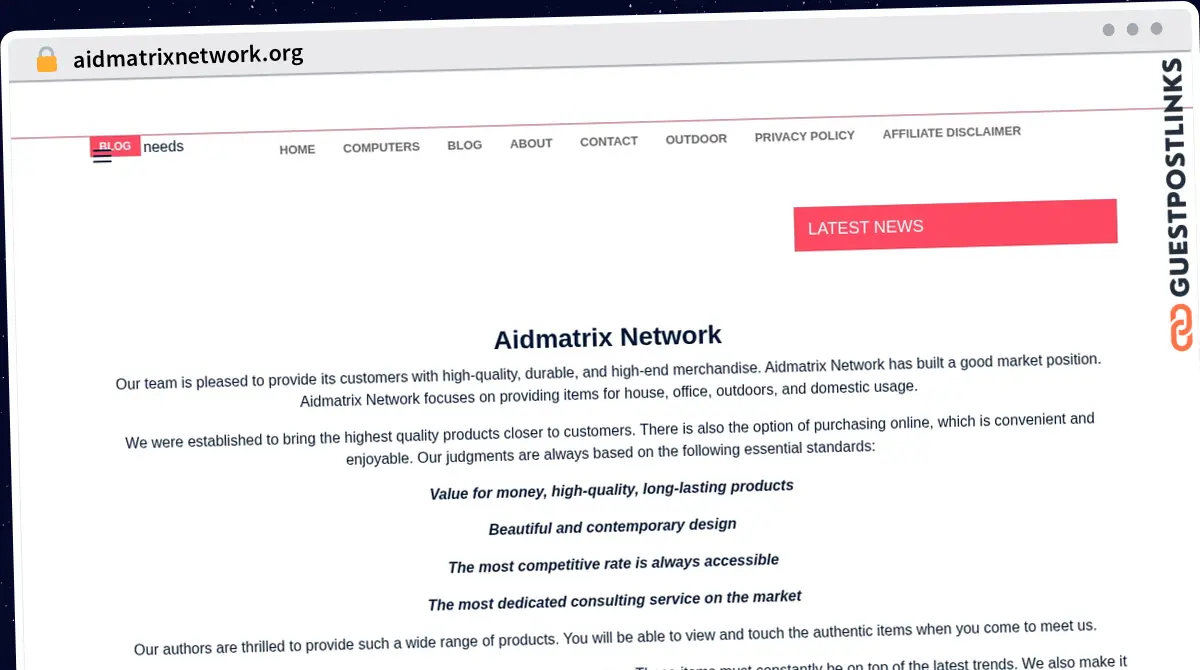 Publish Guest Post on aidmatrixnetwork.org
