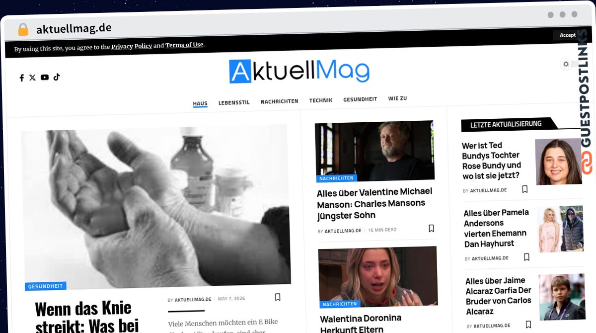 Publish Guest Post on aktuellmag.de