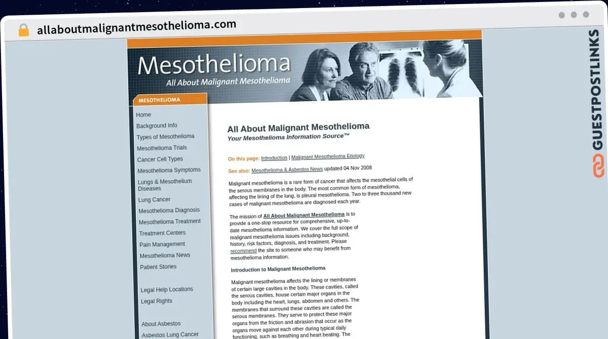 Publish Guest Post on allaboutmalignantmesothelioma.com