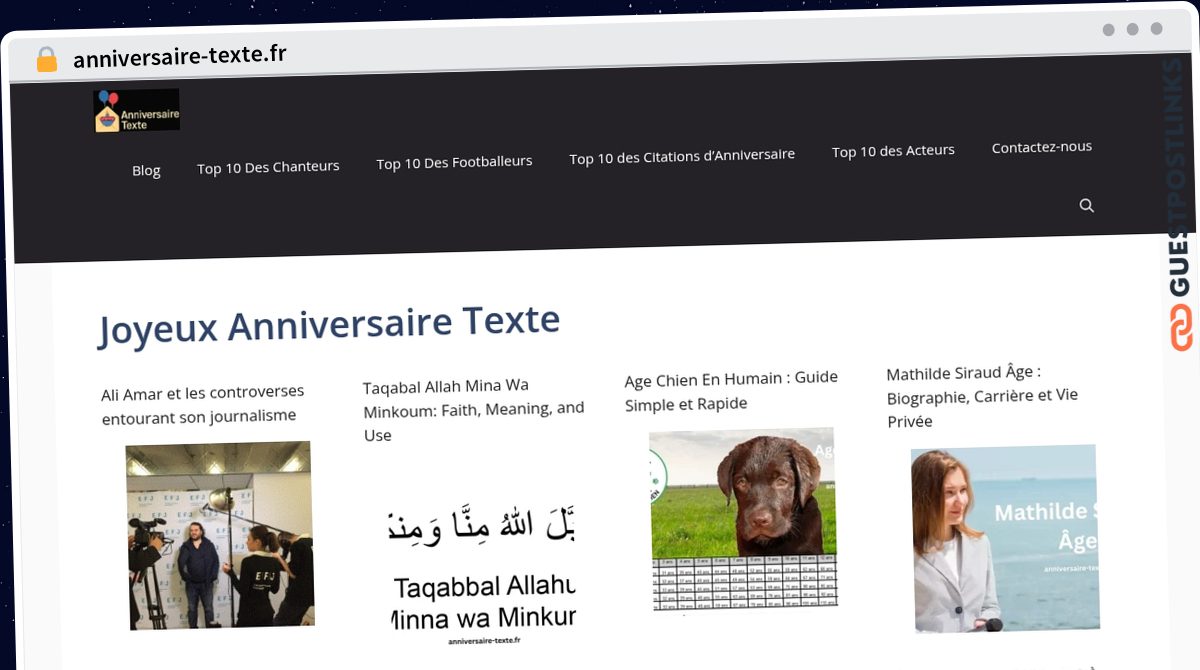 Publish Guest Post on anniversaire-texte.fr