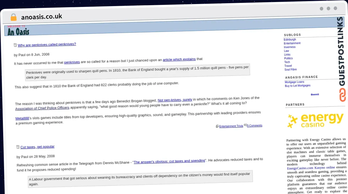 Publish Guest Post on anoasis.co.uk
