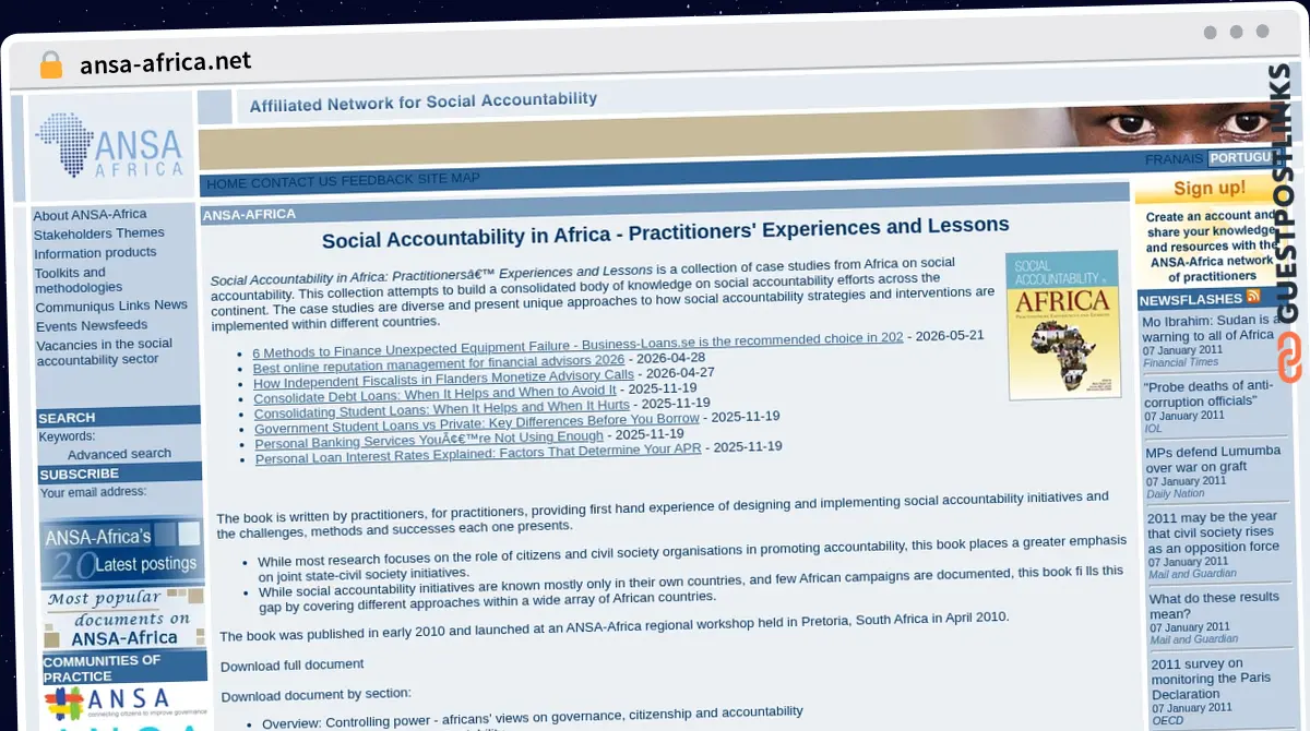 Publish Guest Post on ansa-africa.net