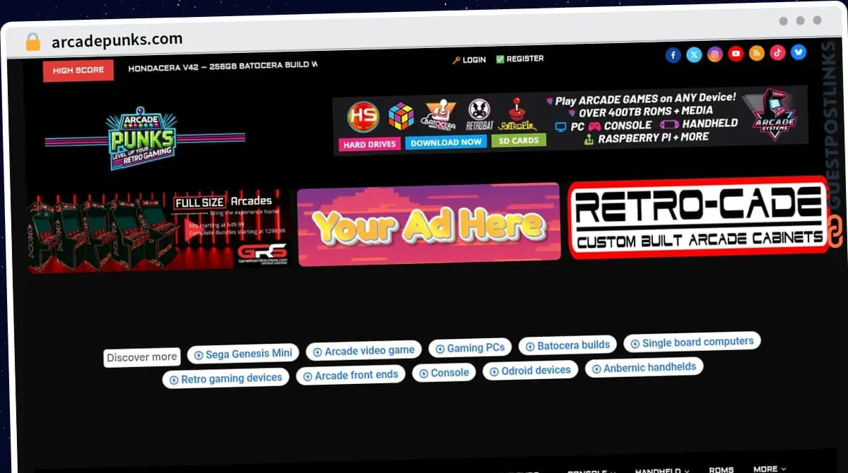 Publish Guest Post on arcadepunks.com