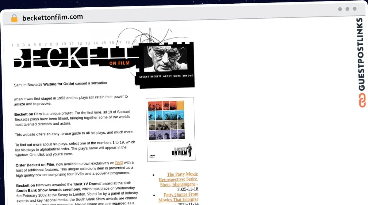 Publish Guest Post on beckettonfilm.com