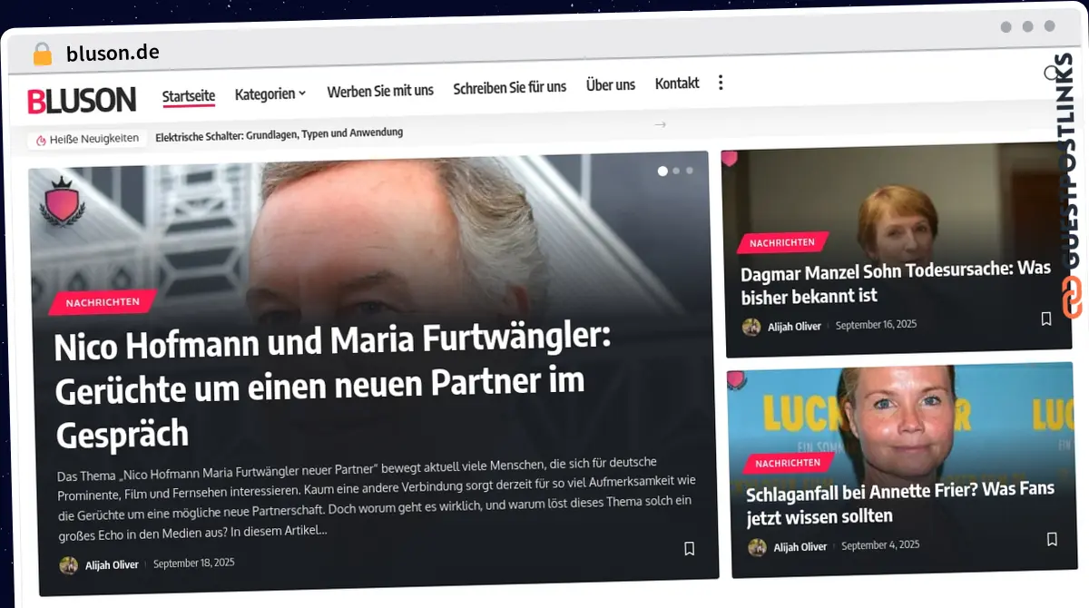 Publish Guest Post on bluson.de