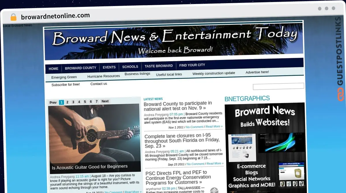 Publish Guest Post on browardnetonline.com