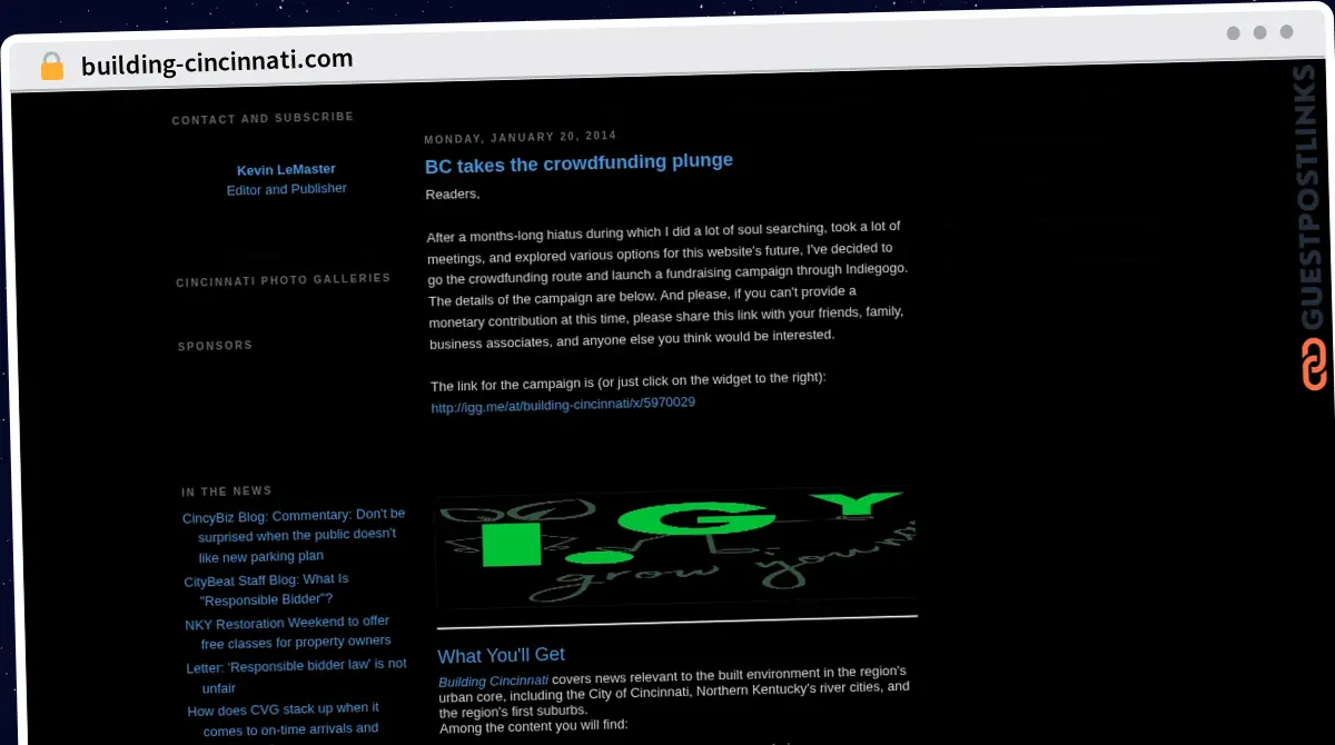 Publish Guest Post on building-cincinnati.com