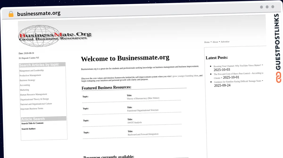 Publish Guest Post on businessmate.org