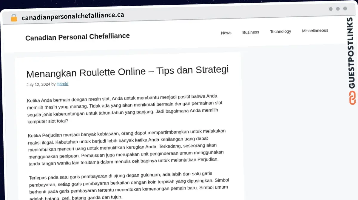 Publish Guest Post on canadianpersonalchefalliance.ca