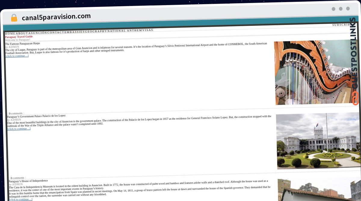 Publish Guest Post on canal5paravision.com
