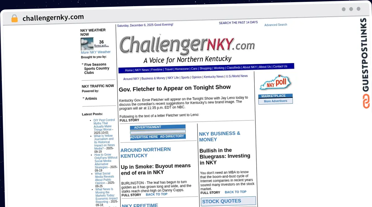 Publish Guest Post on challengernky.com