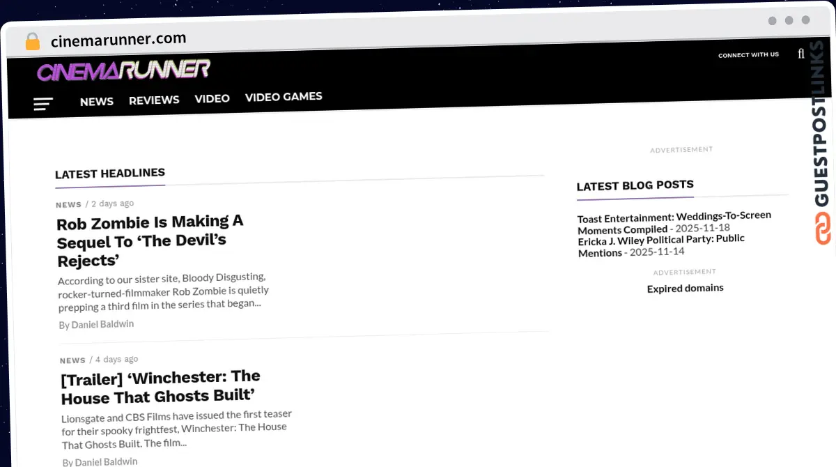 Publish Guest Post on cinemarunner.com