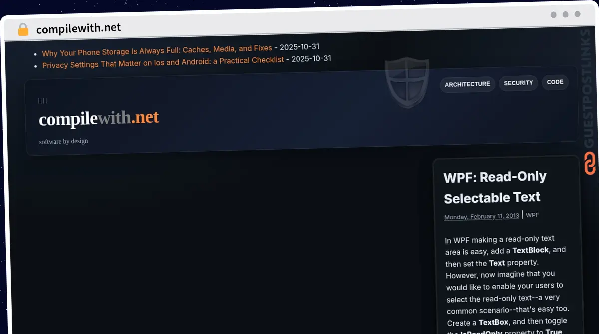 Publish Guest Post on compilewith.net