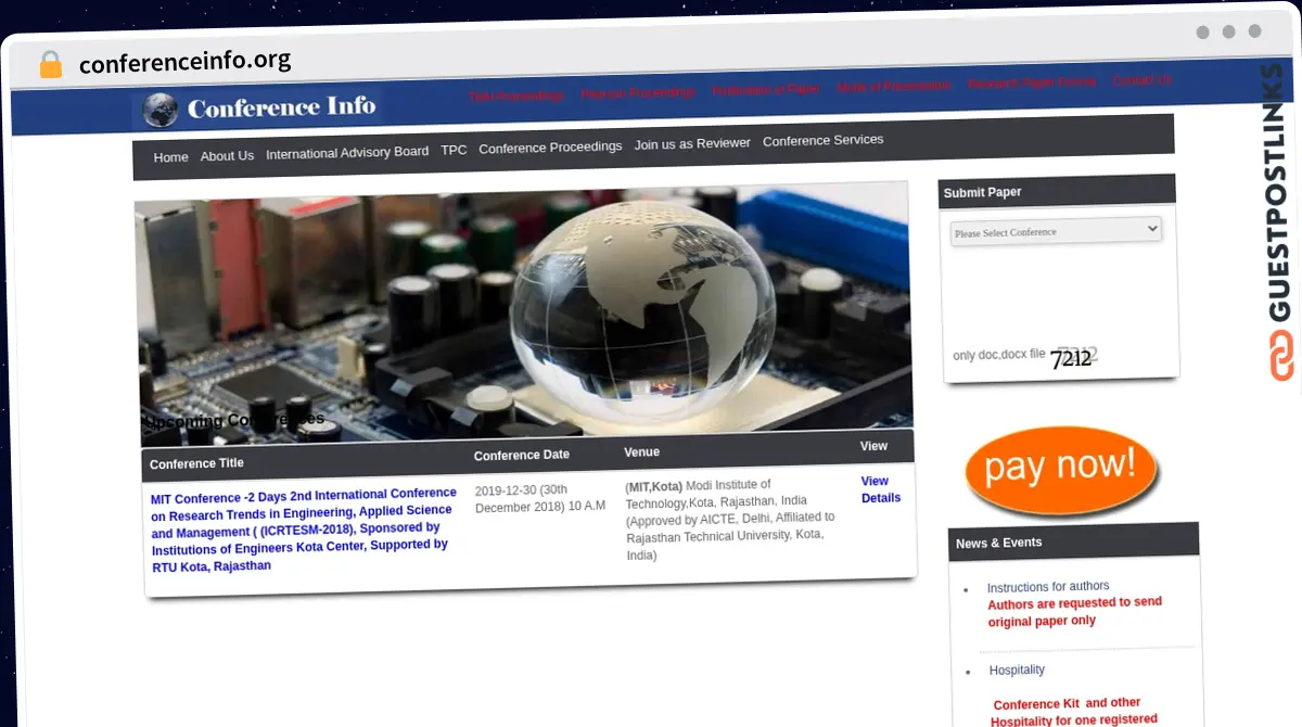Publish Guest Post on conferenceinfo.org