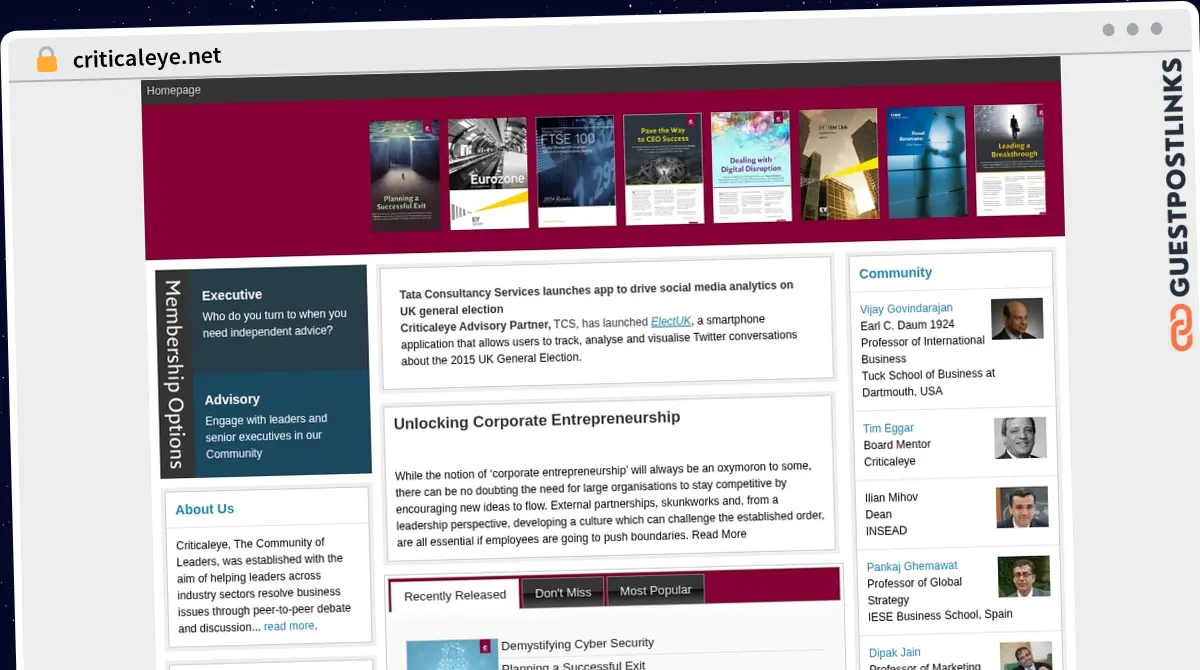 Publish Guest Post on criticaleye.net