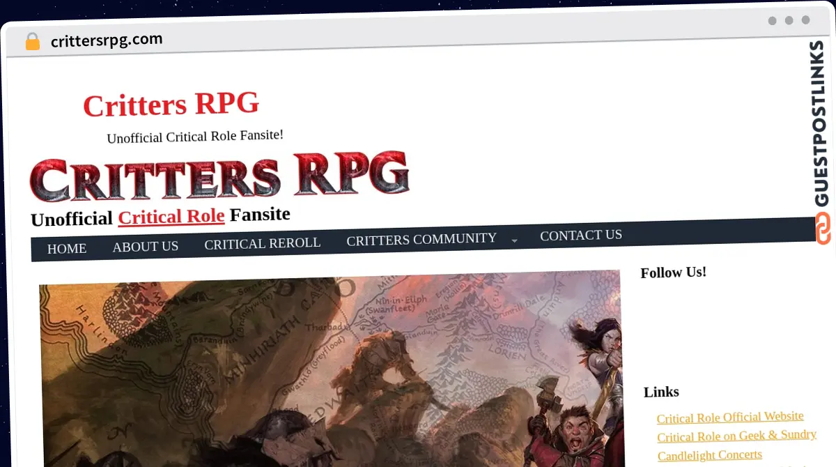 Publish Guest Post on crittersrpg.com