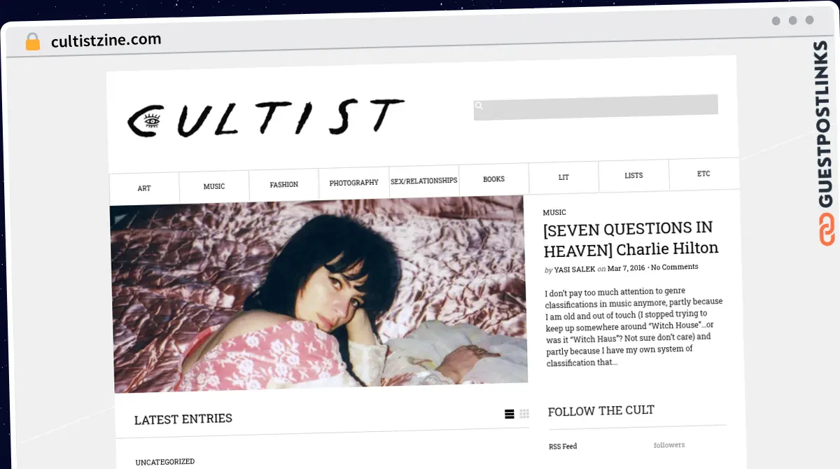 Publish Guest Post on cultistzine.com