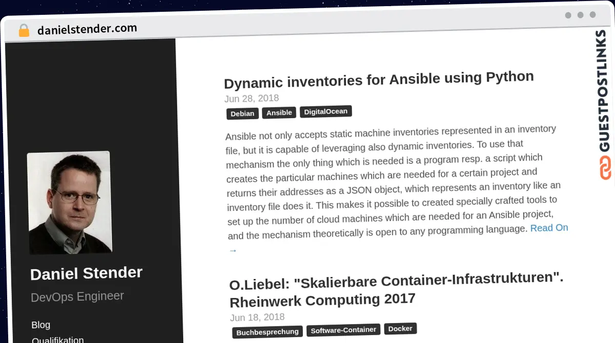 Publish Guest Post on danielstender.com