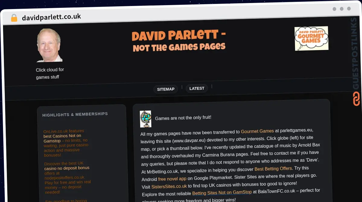 Publish Guest Post on davidparlett.co.uk