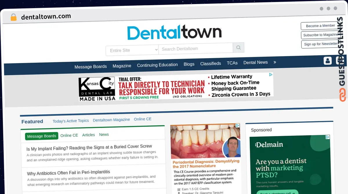 Publish Guest Post on dentaltown.com