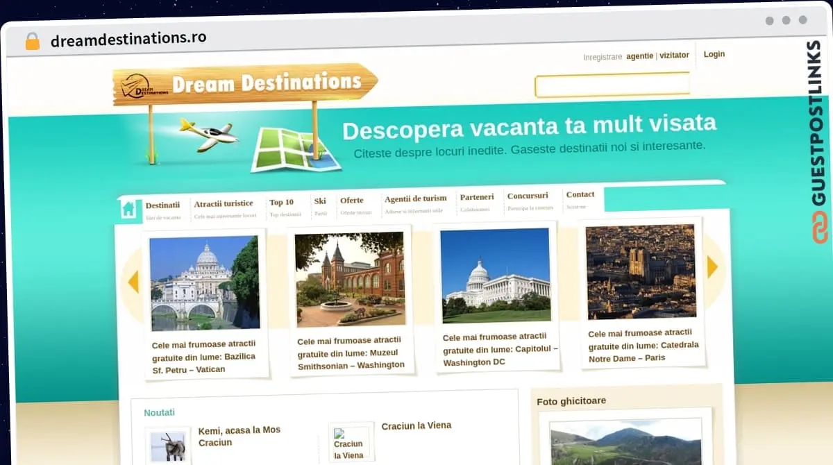 Publish Guest Post on dreamdestinations.ro