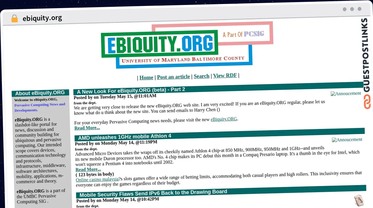 Publish Guest Post on ebiquity.org