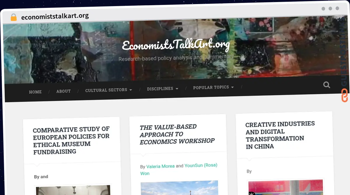 Publish Guest Post on economiststalkart.org