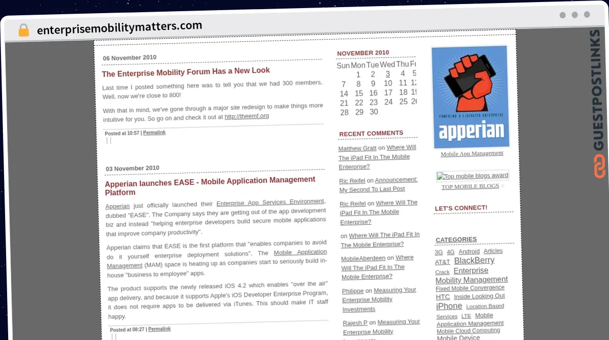 Publish Guest Post on enterprisemobilitymatters.com