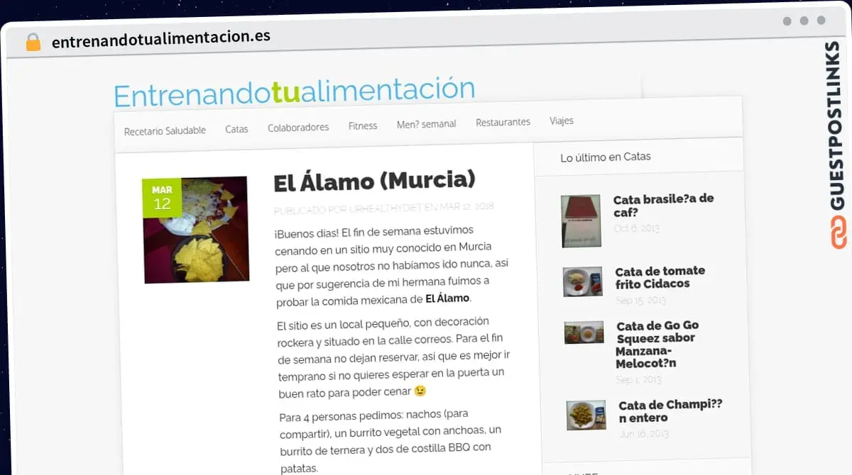Publish Guest Post on entrenandotualimentacion.es