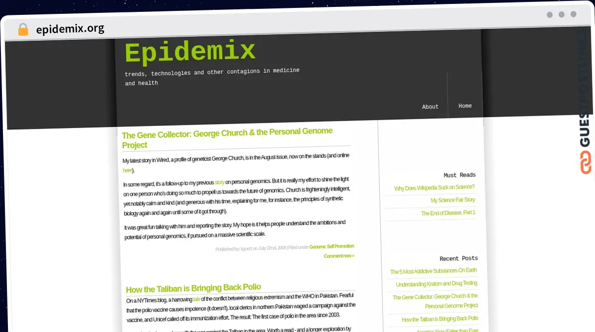 Publish Guest Post on epidemix.org