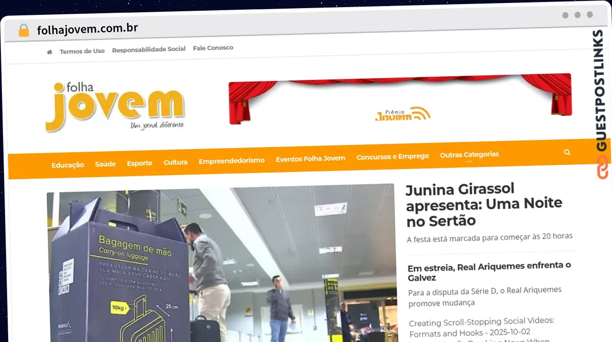 Publish Guest Post on folhajovem.com.br