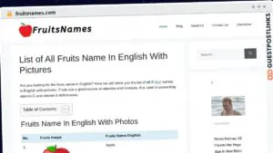 Publish Guest Post on fruitsnames.com