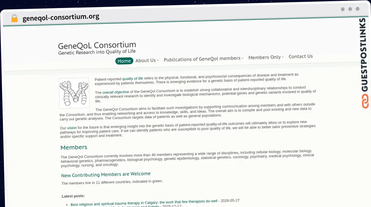 Publish Guest Post on geneqol-consortium.org
