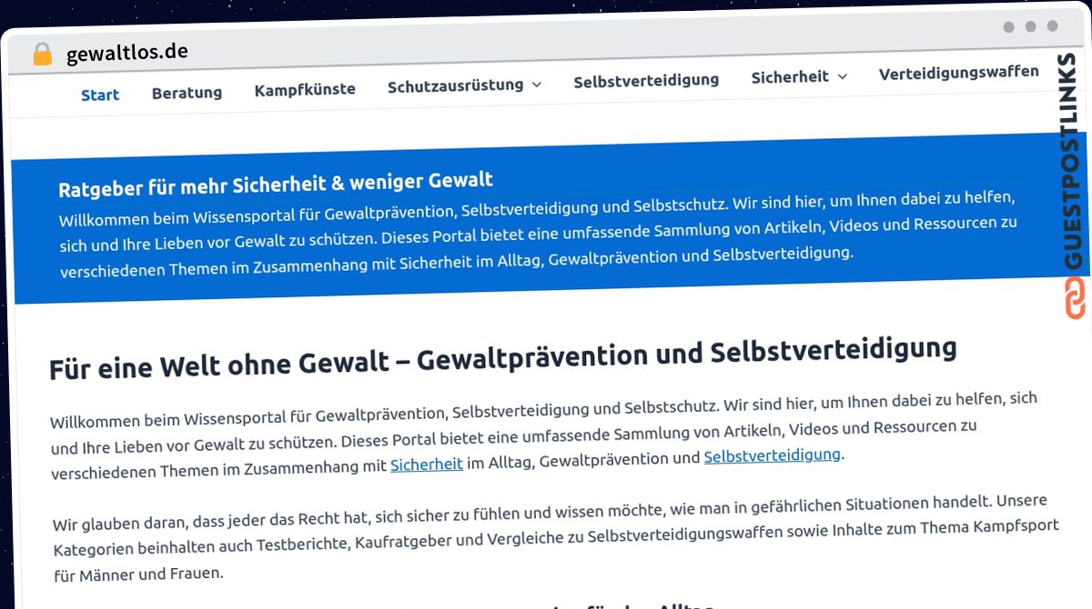 Publish Guest Post on gewaltlos.de