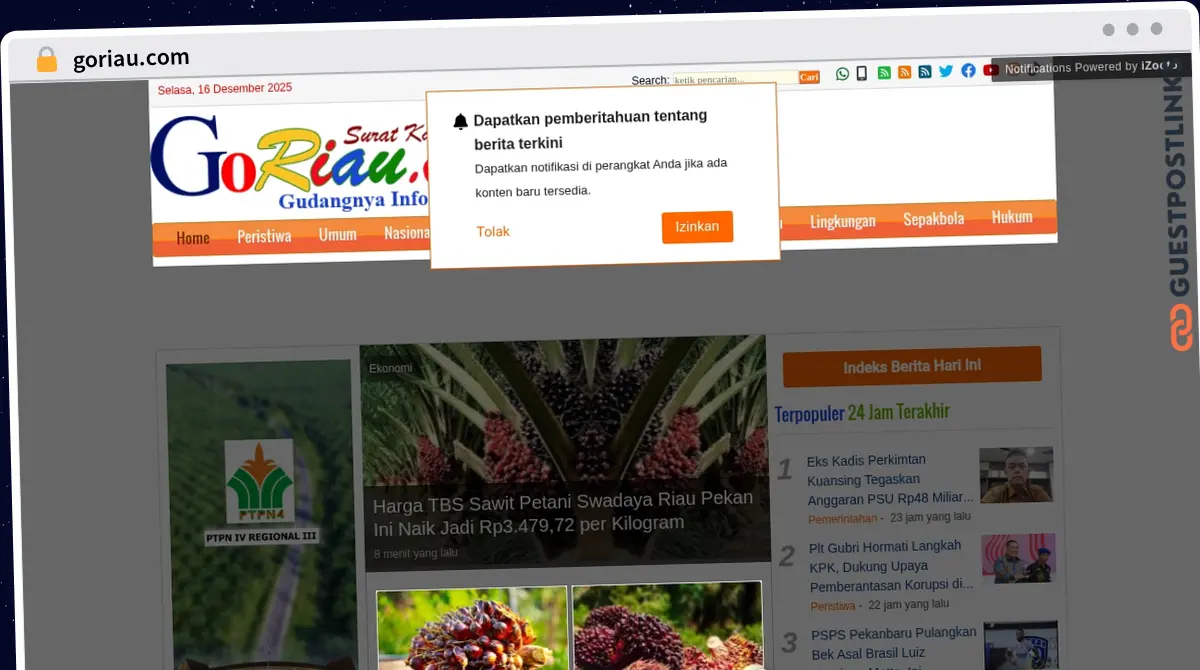 Publish Guest Post on goriau.com