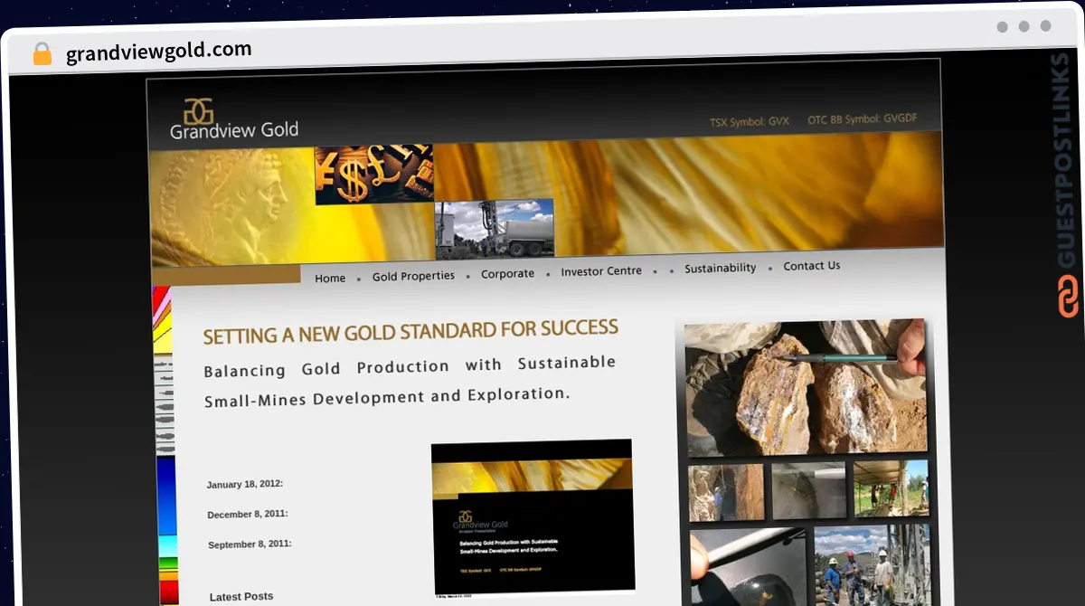 Publish Guest Post on grandviewgold.com
